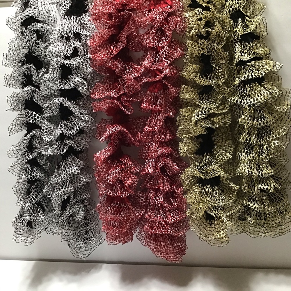 Bundle 2 for $10 Women’s Hand Made Knit Ruffle Scarves. Set of 3.